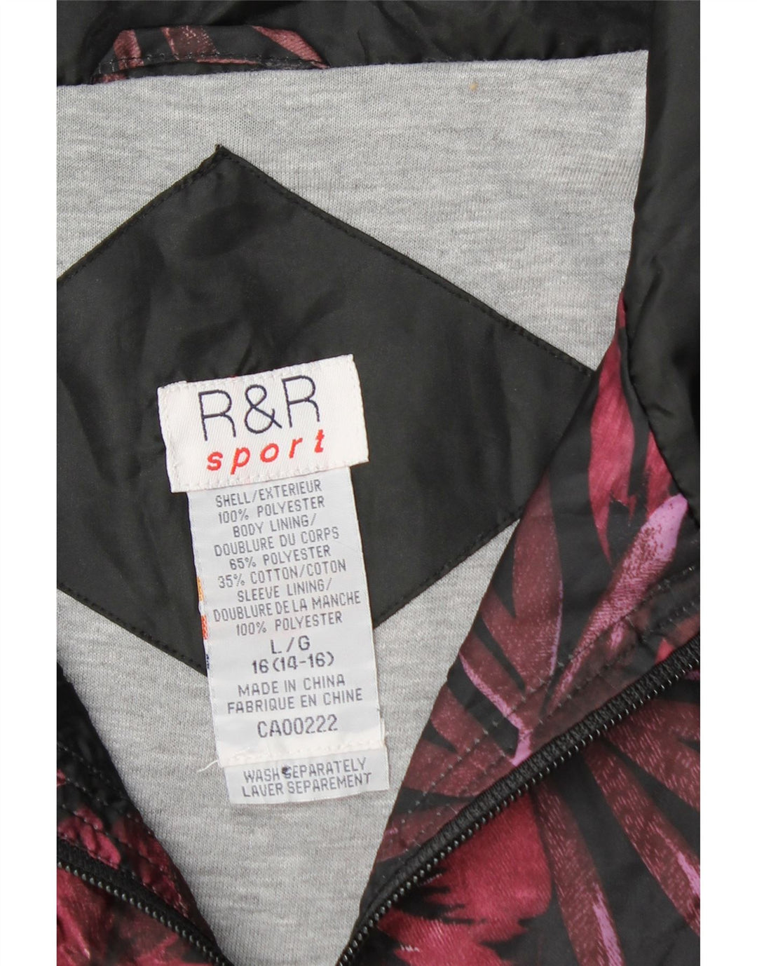 R&R Veste bomber surdimensionnée pour femme UK 14/16 Grand motif floral multicolore