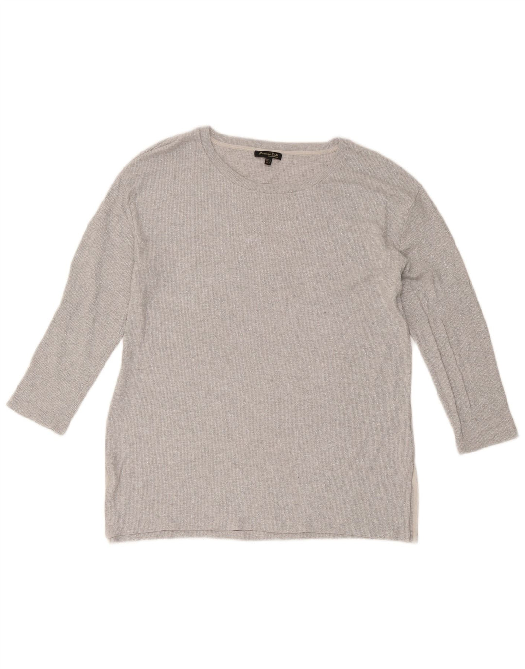 Massimo Dutti Haut Femme Manches 3/4 UK 16 Large Gris