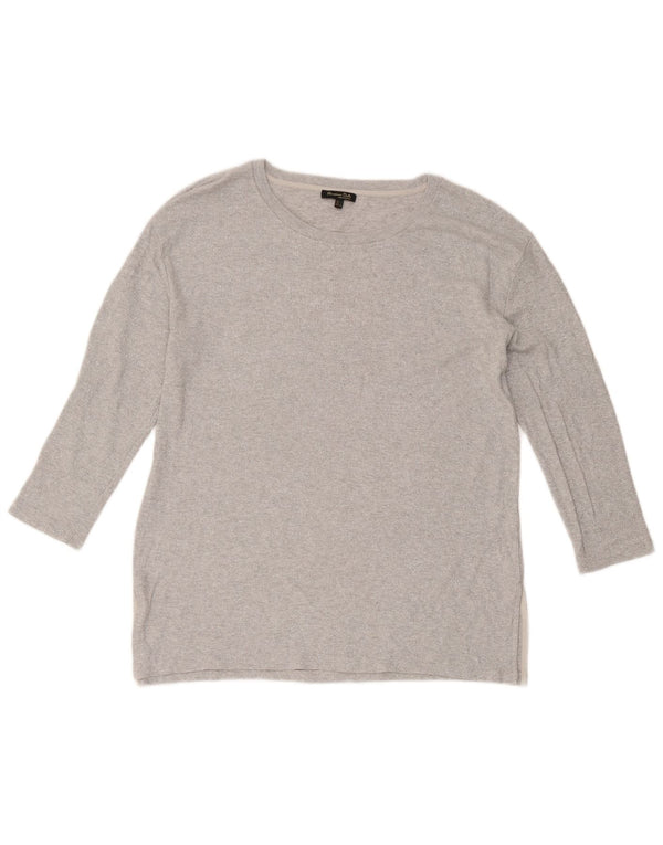 Massimo Dutti Haut Femme Manches 3/4 UK 16 Large Gris
