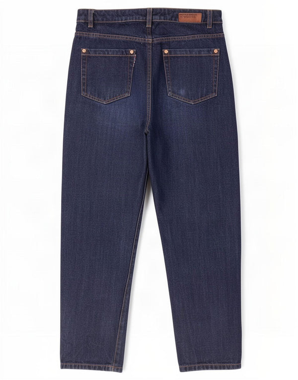 Benetton Jean Fuselé Taille Haute Femme W28 L27 Bleu Marine