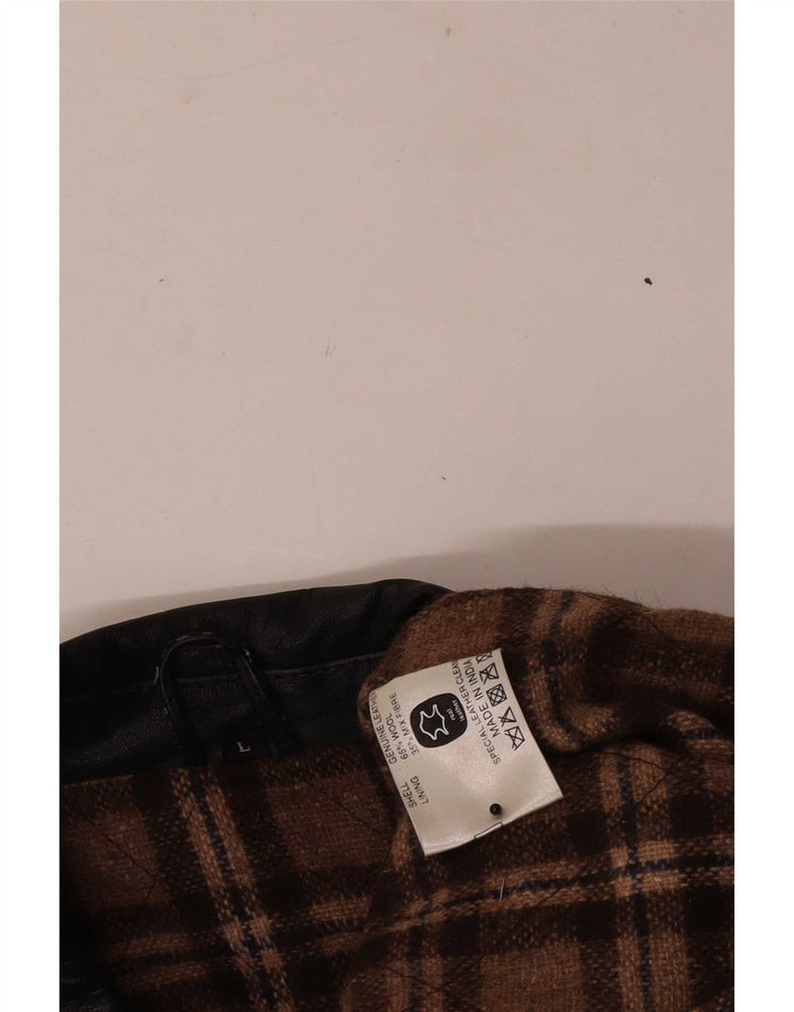 veste en cuir homme vintage UK 40 Grand Noir