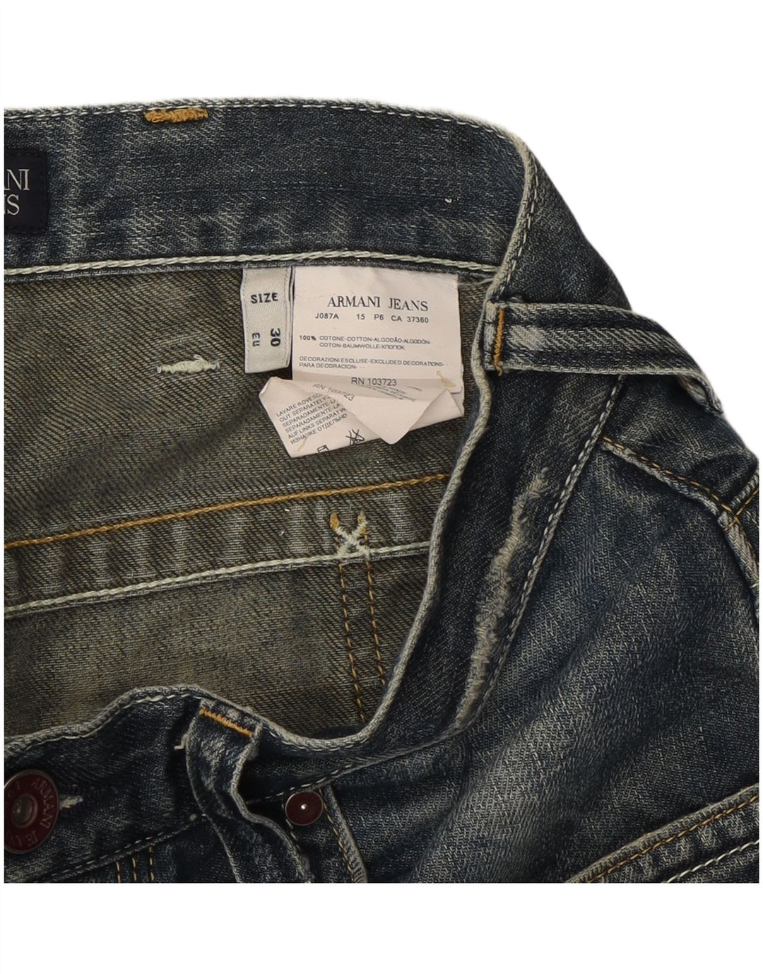 Armani Jeans Bootcut Femme W30 L32 Bleu Coton