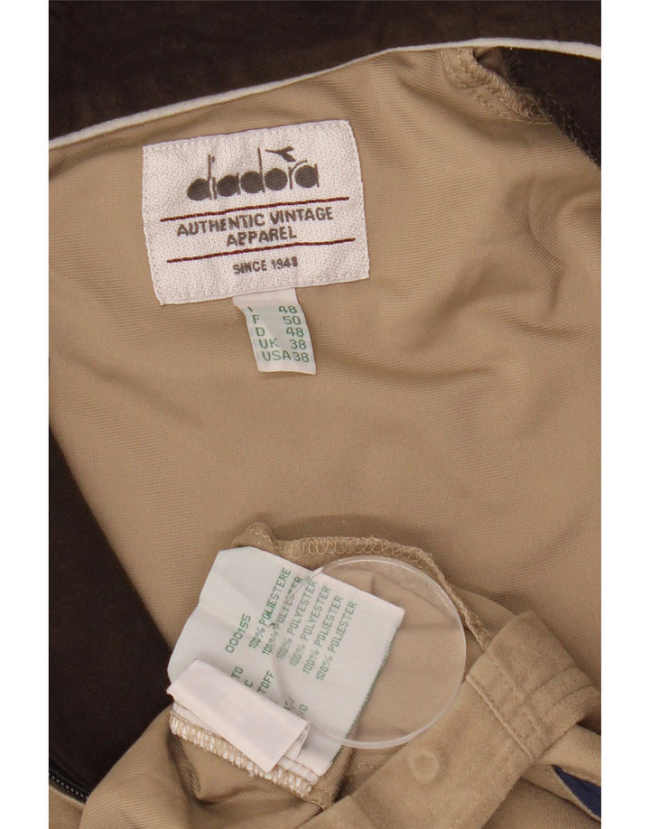 Diadora Veste de survêtement pour homme UK 38 Beige moyen Colorblock Polyester