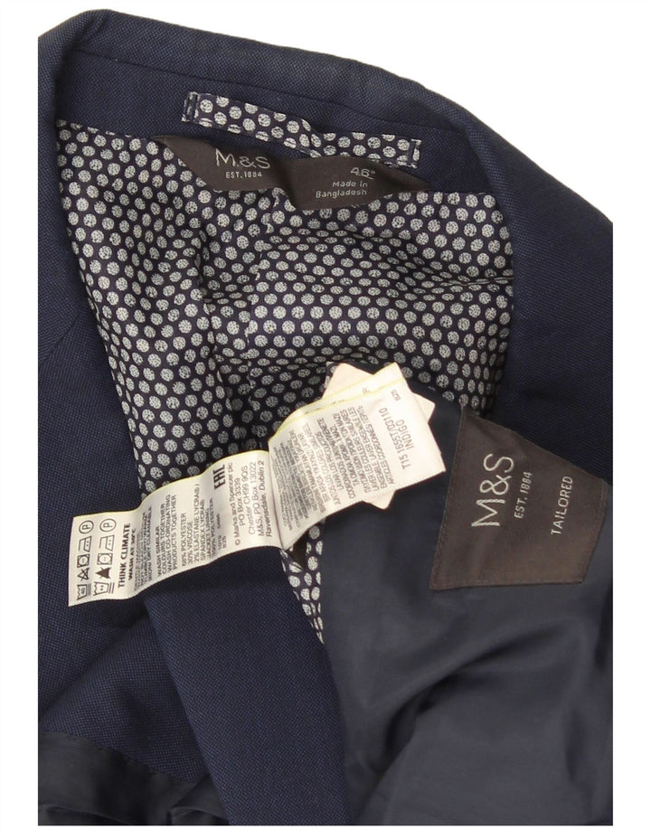 Marks & Spencer Veste blazer sur mesure à 2 boutons pour homme UK 46 3XL Bleu marine