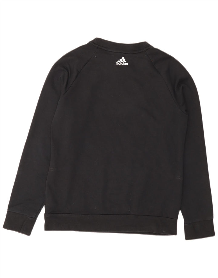 ADIDAS Sweat-shirt graphique pour femme UK 12/14 en coton noir moyen