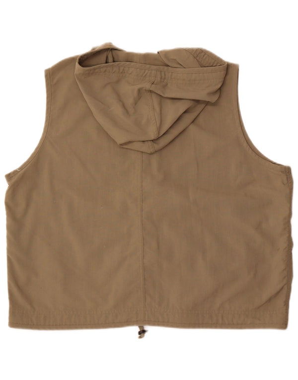 Columbia Gilet utilitaire surdimensionné à capuche pour femme UK 18 XL Kaki Nylon