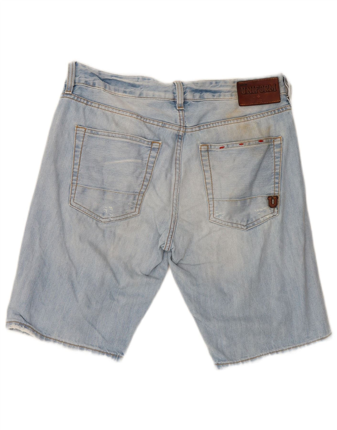Uniforme Short en jean vieilli pour homme W30 en coton bleu moyen