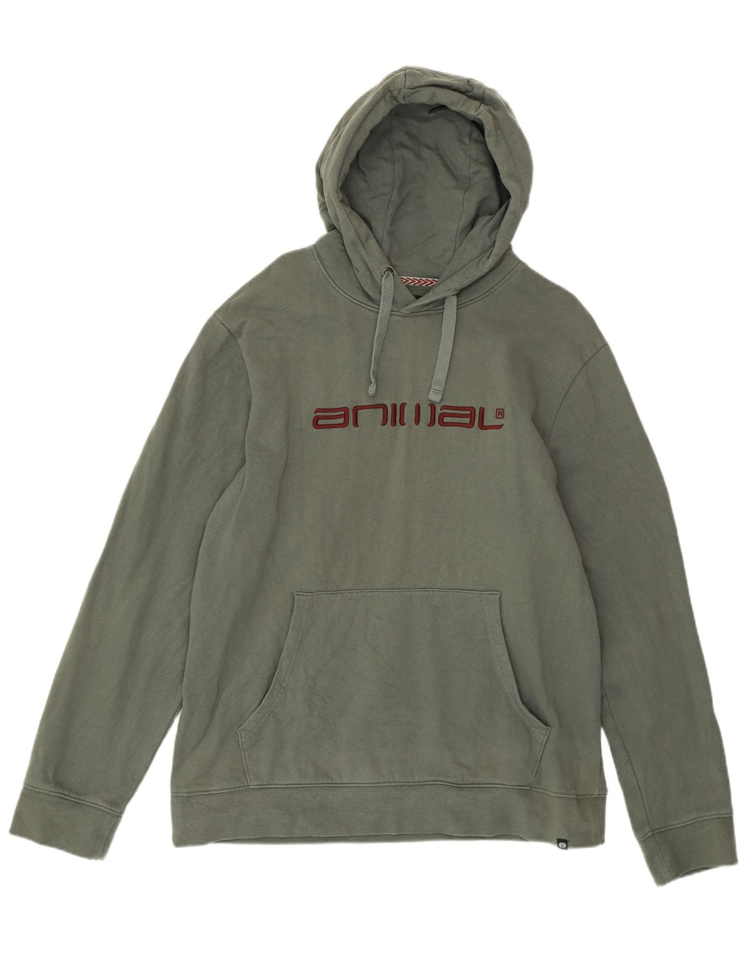 ANIMAL Pull à capuche graphique pour homme en coton vert grand