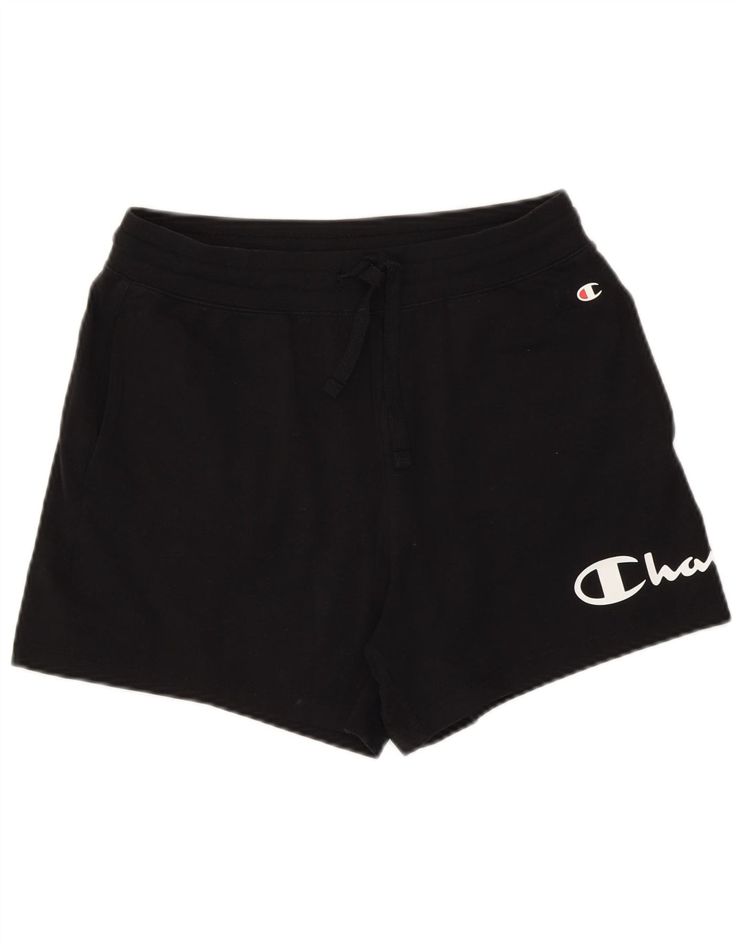 Champion Short de sport graphique pour femme UK 12 en coton noir moyen