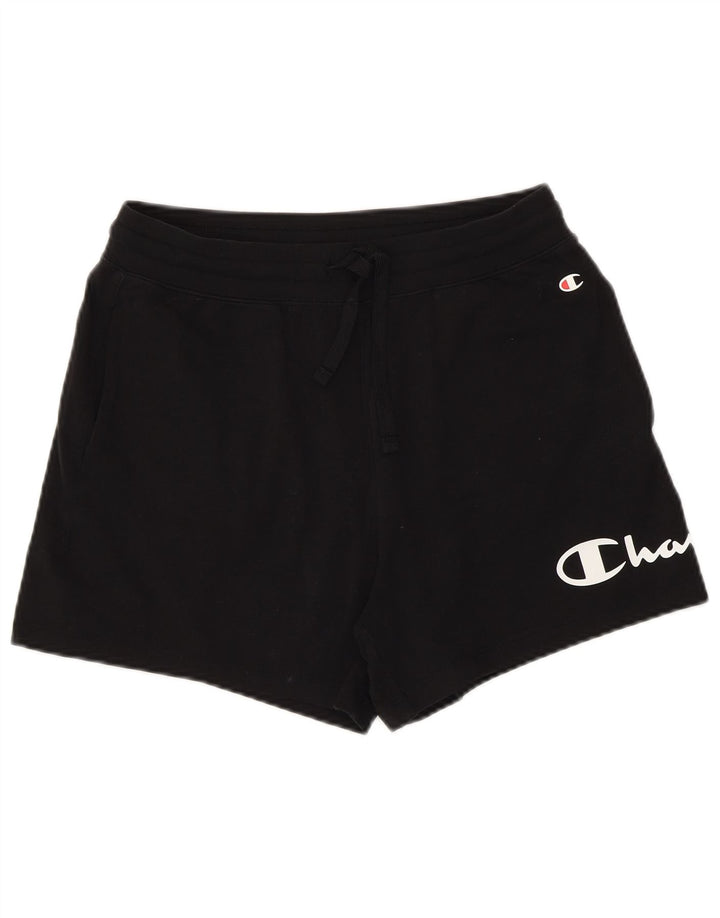 Champion Short de sport graphique pour femme UK 12 en coton noir moyen