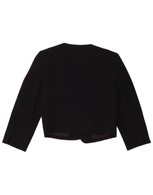 Monsoon Veste blazer courte ouverte pour femme UK 10 Small Noir Polyester