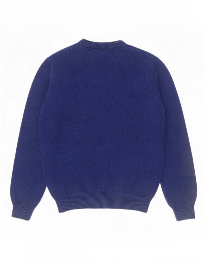 Rifle Pull à col rond pour homme en laine bleu moyen