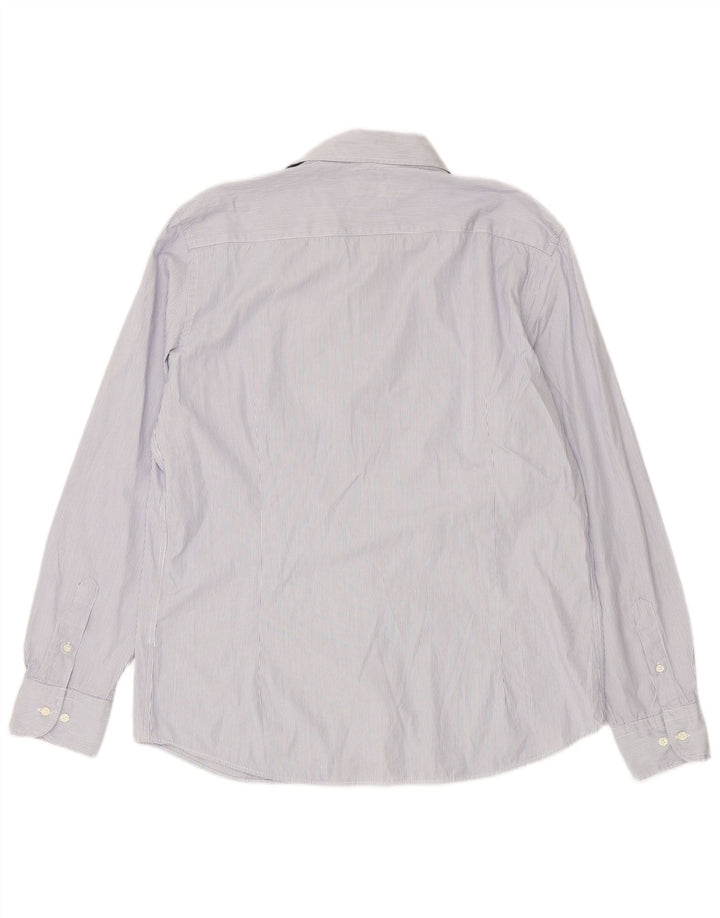 MASSIMO DUTTI Mens Shirt XL Blue Pinstripe