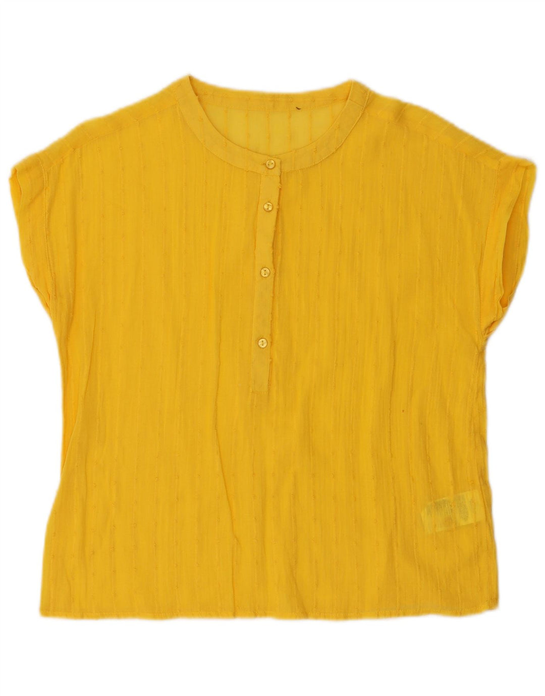OVS Chemisier Femme Top UK 16 Large Jaune Coton
