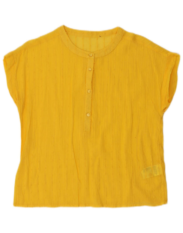 OVS Chemisier Femme Top UK 16 Large Jaune Coton