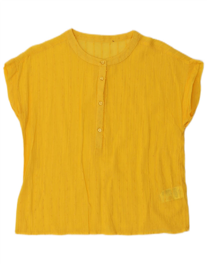 OVS Chemisier Femme Top UK 16 Large Jaune Coton