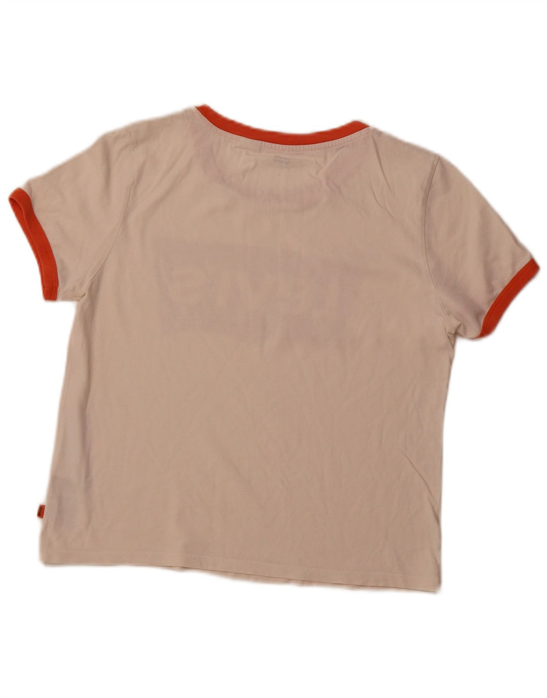 LEVI'S T-shirt court graphique pour femme UK 12 en coton blanc cassé moyen
