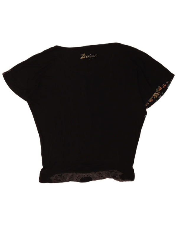 Desigual Chemisier graphique surdimensionné pour femme UK 16 Large Noir Floral