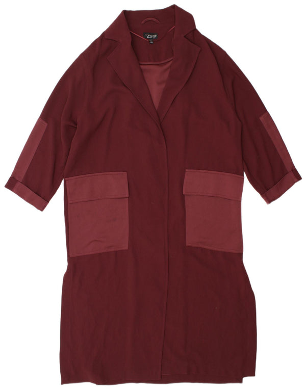 Topshop Cardigan long pour femme UK 8 Small Bordeaux Colourblock