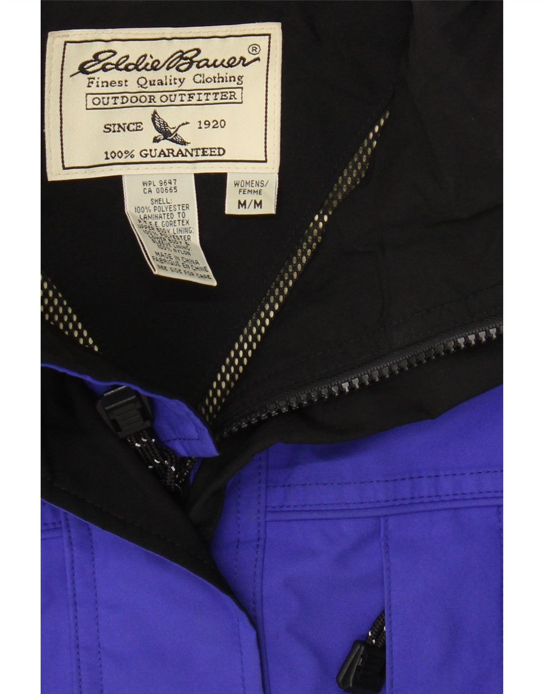 Eddie Bauer Veste utilitaire à capuche pour femme UK 14 Bleu moyen Polyester