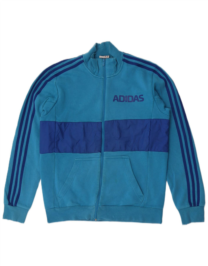 Adidas Veste de survêtement graphique pour homme en coton color block bleu moyen