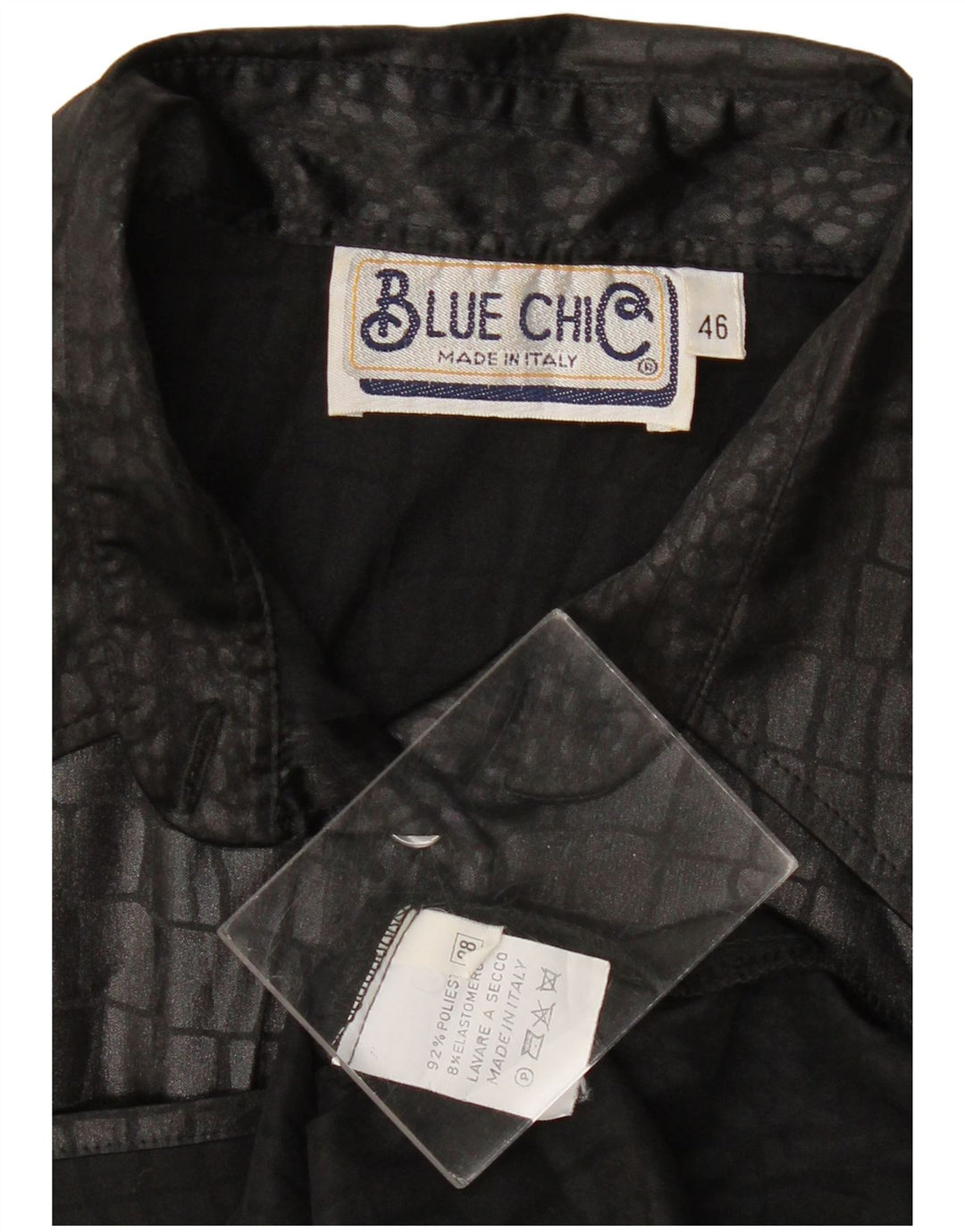 Chemisier chemise femme vintage IT 46 grand imprimé animal noir polyester