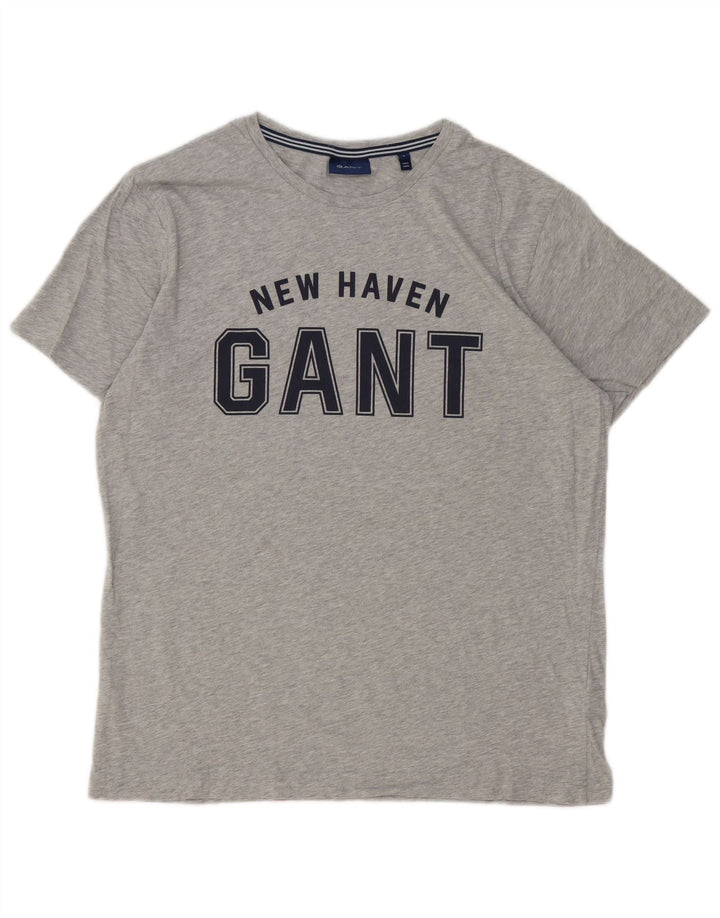 Gant T-Shirt Graphique Homme Gris Large Coton