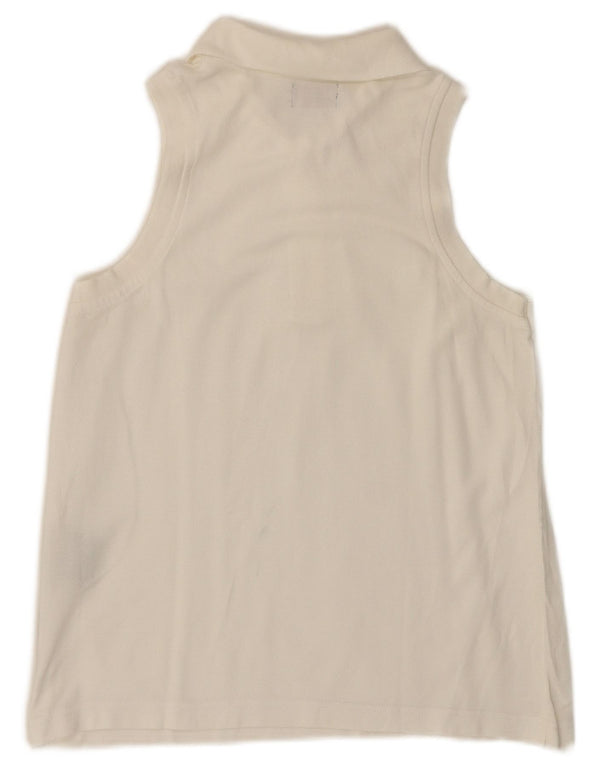 KAPPA Polo sans manches pour femme UK 12 en coton blanc moyen