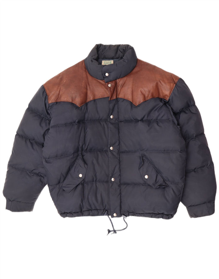 Rifle Veste matelassée pour homme UK 40 Large Bleu Marine Colorblock Polyamide