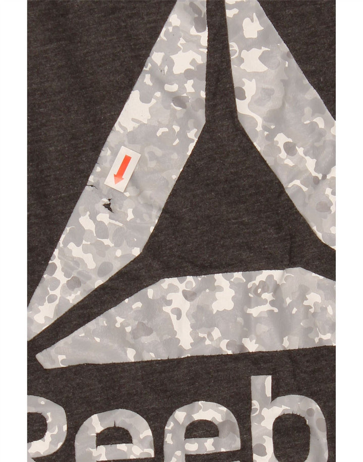 Reebok T-Shirt Graphique Homme Petit Gris Coton