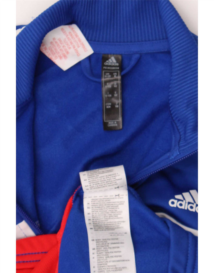 Adidas Veste de Survêtement Garçon 11-12 ans Bleu Colorblock Polyester