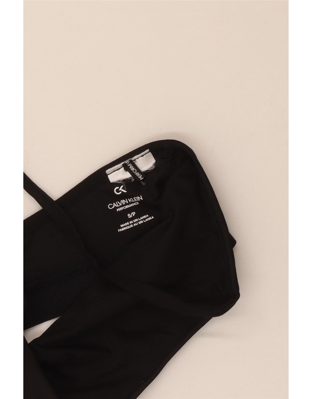 CALVIN KLEIN Haut de soutien-gorge de sport graphique pour femme UK 8 Small Noir