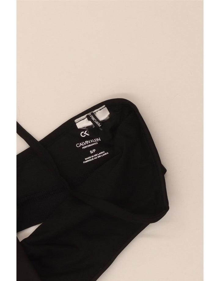 CALVIN KLEIN Haut de soutien-gorge de sport graphique pour femme UK 8 Small Noir