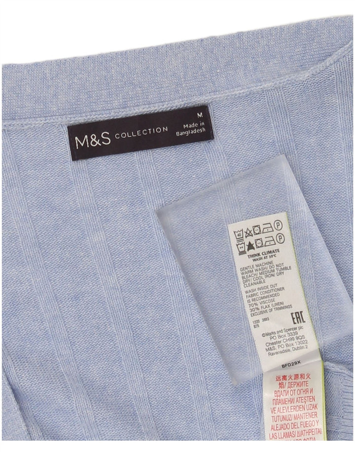 Marks & Spencer Pull cardigan ouvert long pour femme UK 14 Bleu moyen