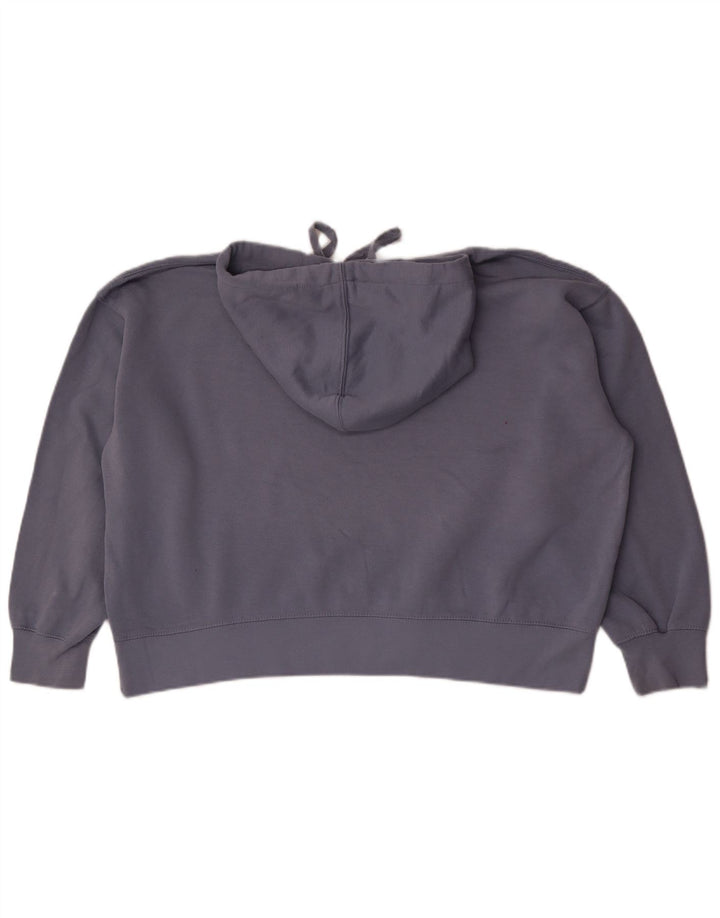 Zara Pull à capuche surdimensionné pour femme UK 10 Petit Bleu Polyester