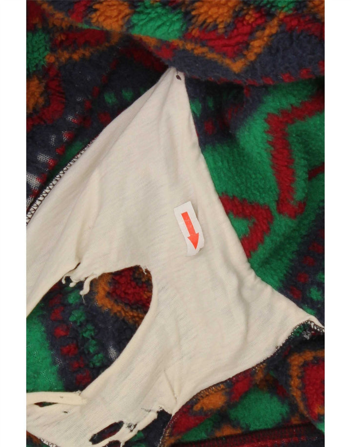 vintage Mens Fleece Jacket UK 42 XL Multicolore Géométrique