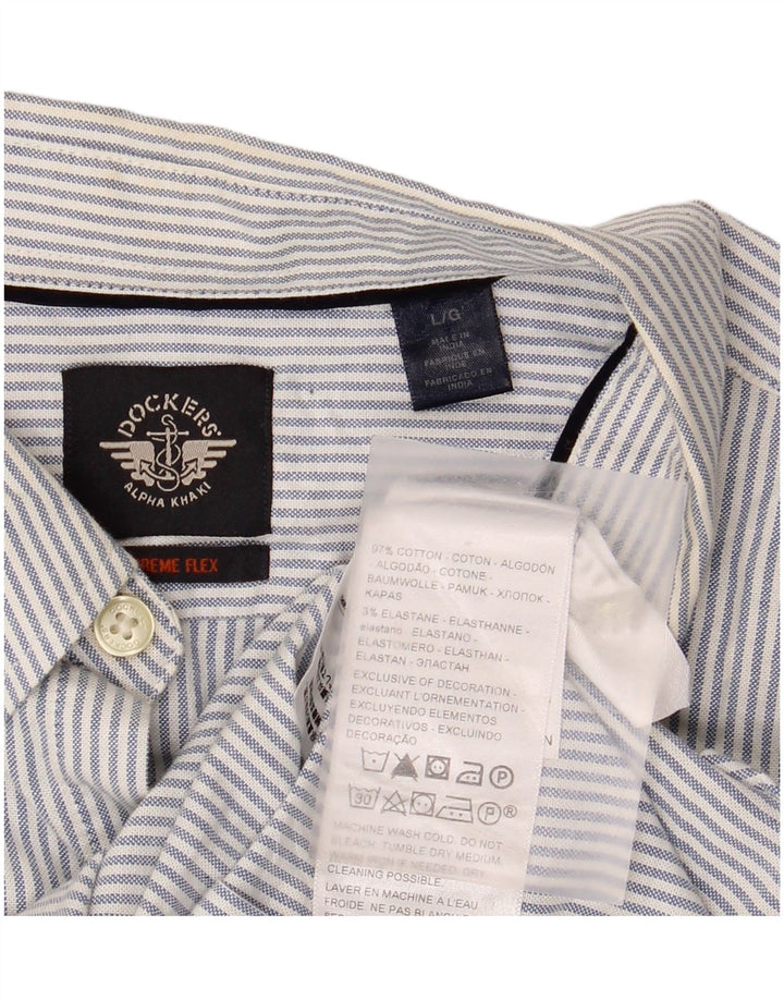 Dockers Chemise Homme Large Bleu Rayure Coton