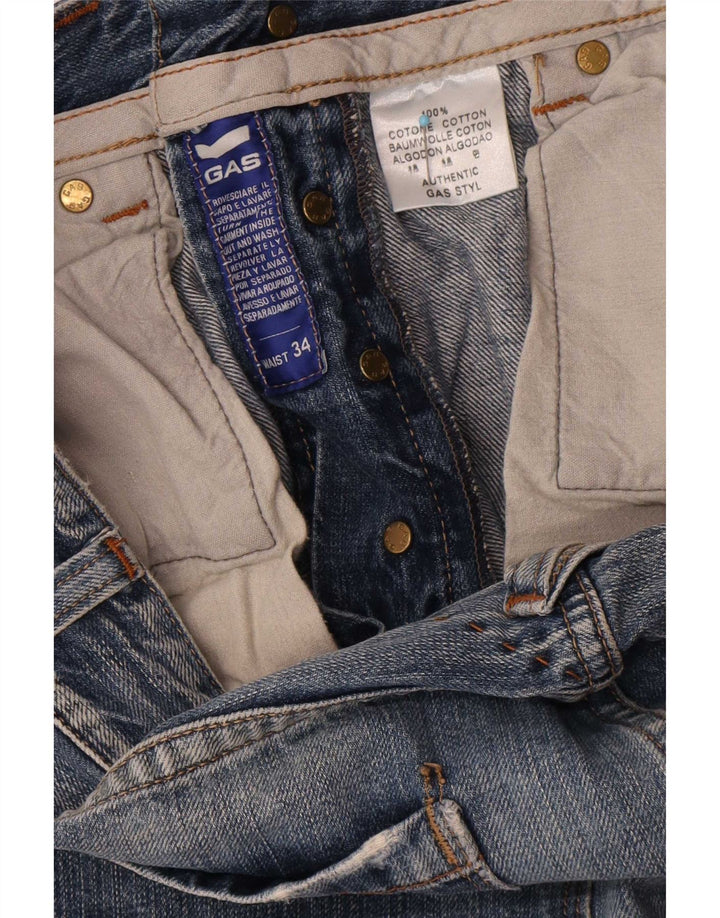Gas Jean droit homme W34 L34 bleu coton