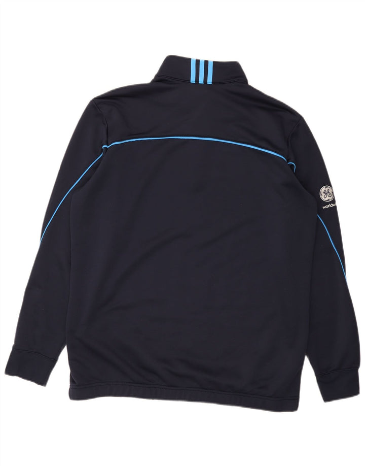 Adidas Climalite Zip Neck Sweatshirt Jumper Grand Bleu Marine Polyester