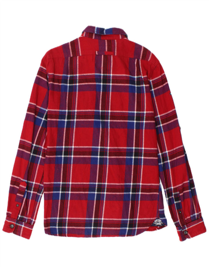 Superdry Chemise En Flanelle Petit Carreau Rouge Coton Homme