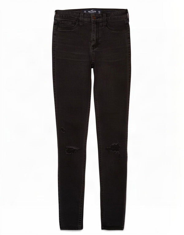 Hollister Jean skinny effet vieilli pour femme US 0 XS W24 L28 Noir