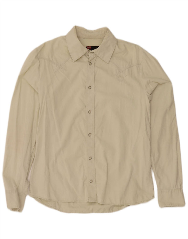 Diesel Chemise en velours côtelé pour homme Large Beige Coton