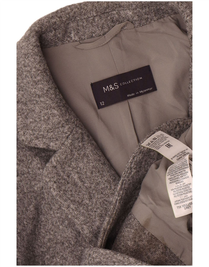 Marks & Spencer Veste blazer à 2 boutons pour femme UK 12 Gris moyen Polyester