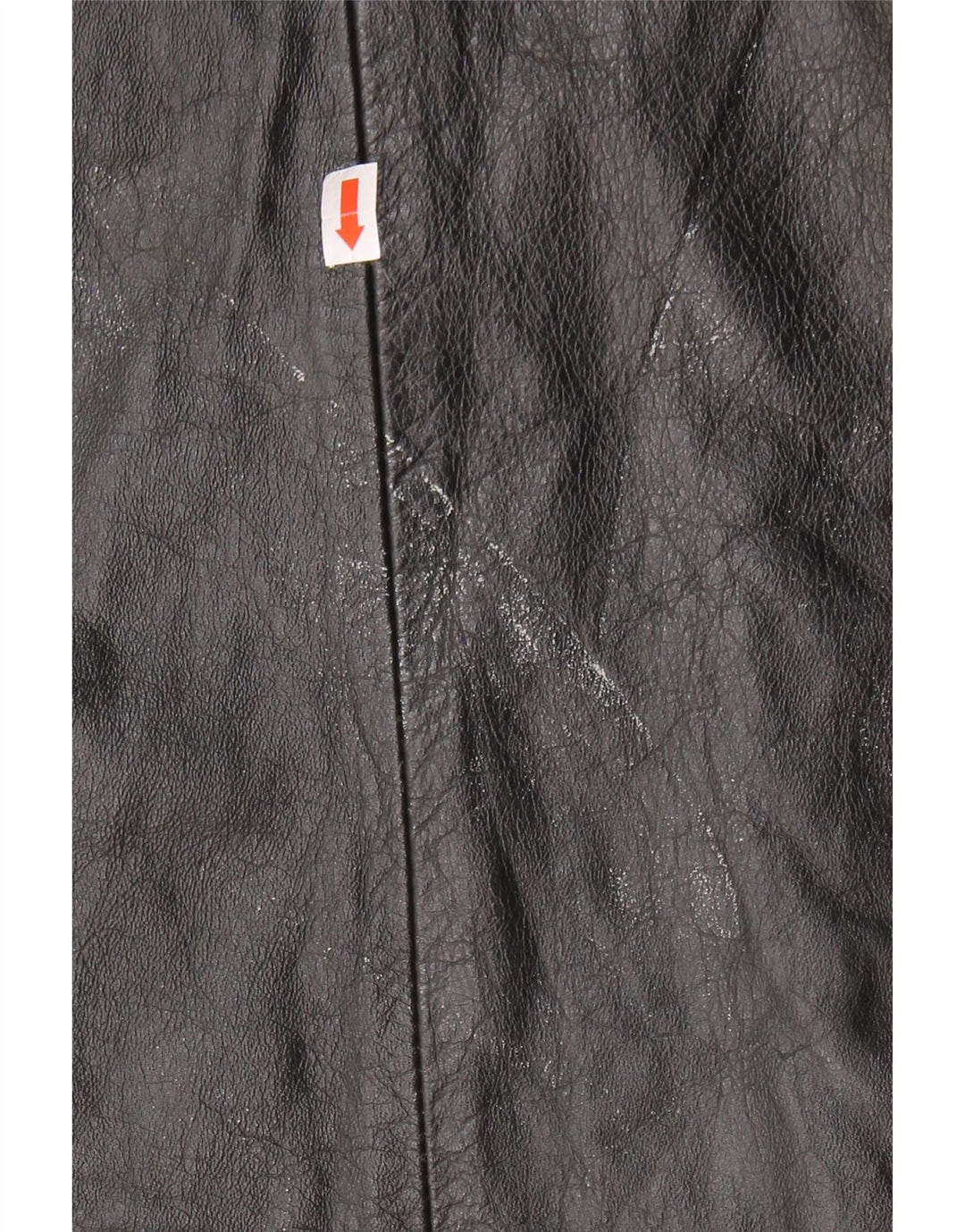 VINTAGE Manteau en cuir femme UK 10 Petit cuir noir