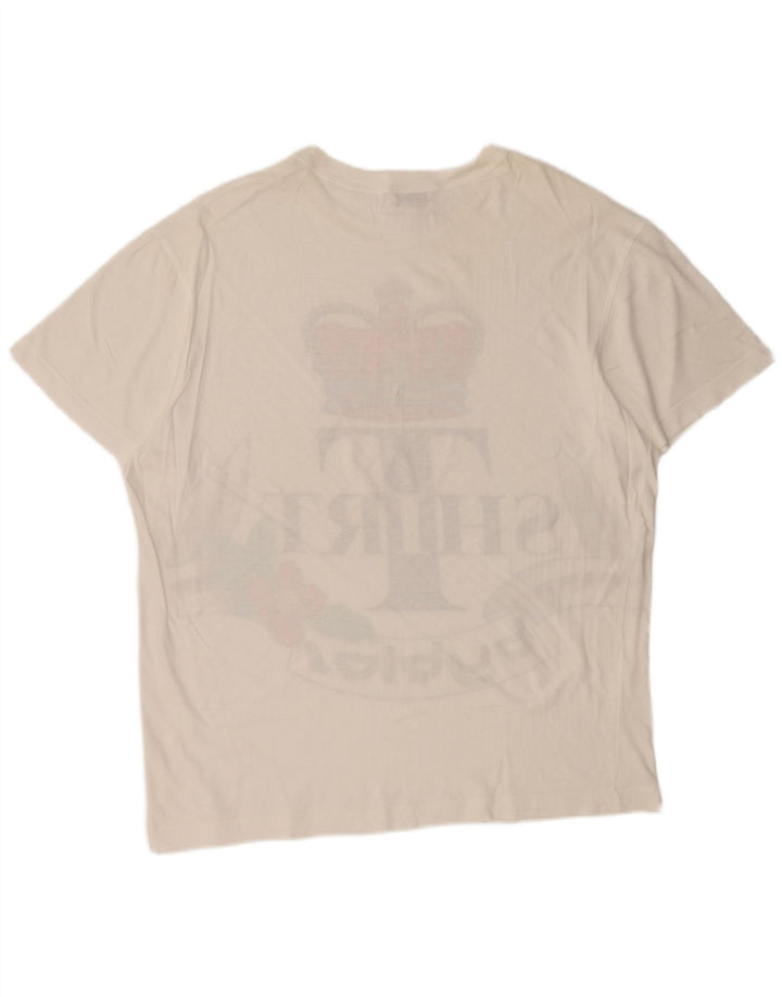 Byblos T-shirt graphique pour femme UK 14 Blanc moyen