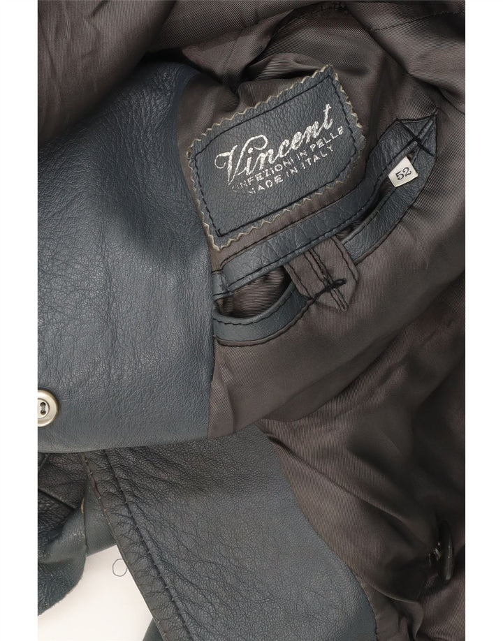 Vincent Veste en Cuir Femme IT 52 2XL Cuir Bleu