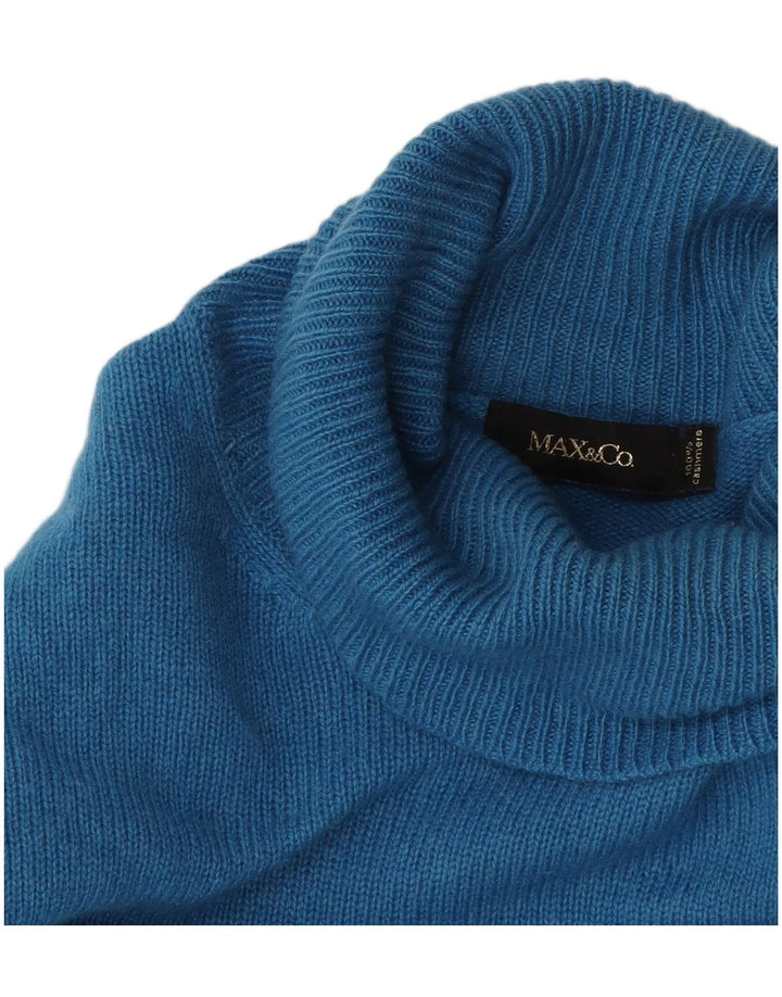 Max & Co. Pull col roulé pour femme UK 12 Bleu moyen Cachemire