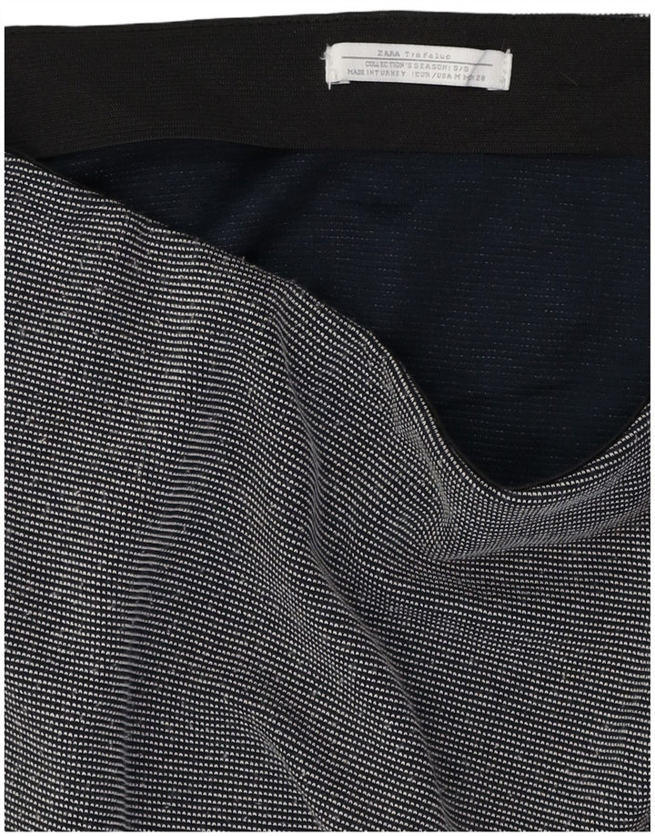 Mini Jupe Femme ZARA Medium W28 Bleu Marine Moucheté