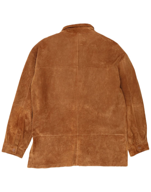 veste en daim homme vintage UK 42 XL cuir marron