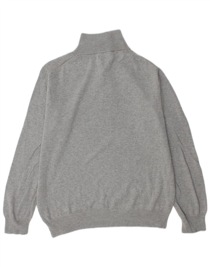 GANT Pull à col boutonné pour hommes, grand, gris, coton